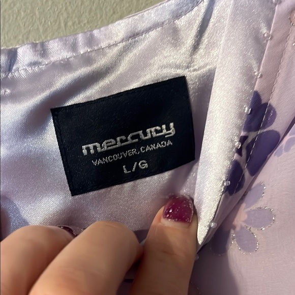 Floral Kids Dress in Purple and White - Picture 4 of 8